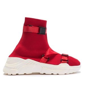 Red sock chunky sneaker